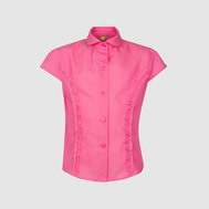 Блузка с фигурными кокетками, розовый цвет
