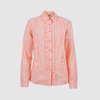 Стильная приталенная блузка с оборками, оранжевый цвет