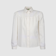 Блуза с оборками, белый цвет